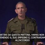 Gaza, Idf: “Tregua non in vigore finché Hamas non rispetta impegni”