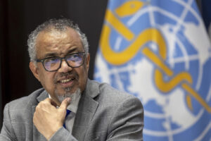 Tedros Adhanom Ghebreyesus, Direttore generale dell'Organizzazione mondiale della sanità (OMS) in conferenza stampa a Ginevra.