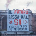 Referendum: maxi striscione studenti romani al Pincio ‘Il futuro passa dal sì’
