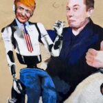 Roma, Musk burattinaio di Trump nel murale di Harry Greb