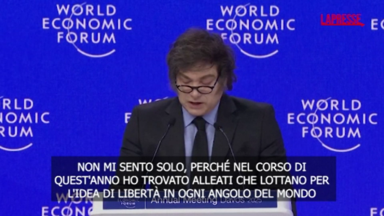 Milei al World Economic Forum: “Non mi sento solo, con me anche Meloni, Musk e Trump”