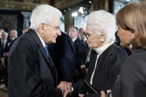 Sergio Mattarella con Liliana Segre