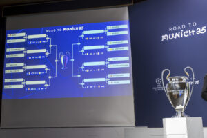 Champions League, gli accoppiamenti dei playoff: Juve-Psv, Feyenoord-Milan, Bruges-Atalanta e City-Real