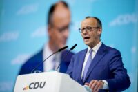 Friedrich Merz, leader della Cdu, parla al congresso del partito a Berlino