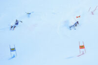 Gara parallela a squadre del campionato mondiale di sci alpino a Saalbach-Hinterglemm in Austria.