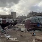 Maltempo a Gaza, le tende degli sfollati distrutte dal vento