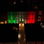 Giorno del Ricordo, facciata di Palazzo Madama illuminata con il Tricolore