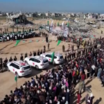 Il rilascio degli ostaggi israeliani ripreso dal drone