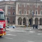 Roma, tir in corteo al Ministero dei Trasporti