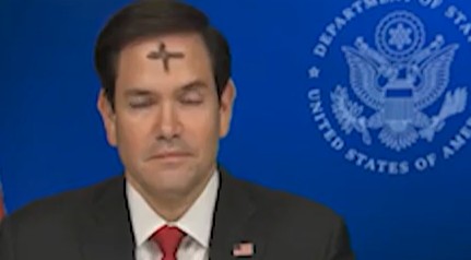 Usa: Rubio in tv con una croce in fronte per mercoledì delle Ceneri