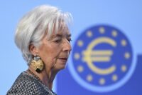 Christine Lagarde in conferenza da Francoforte