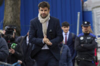 L'ex calciatore Gerard Pique arriva al Campo Nazionale di Majadahonda in Spagna.