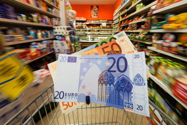 Un'immagine simbolica per l'inflazione in Europa