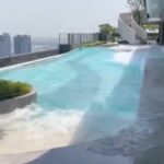 Terremoto Thailandia: le oscillazioni fanno esondare la piscina sul grattacielo