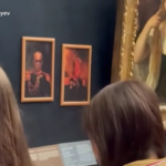 YouTuber tedeschi appendono ritratti di Trump e Merz al Louvre