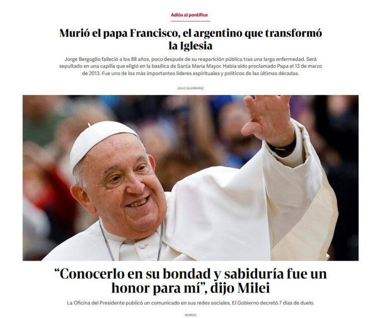 Papa Francesco, El Clarin