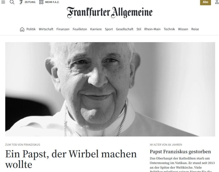 Papa Francesco, la notizia della morte sui siti internazionali