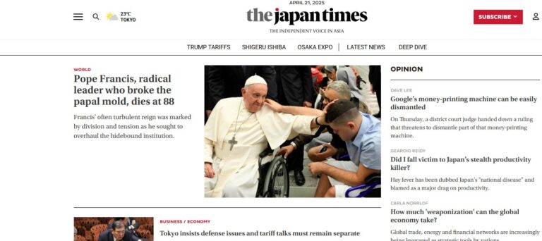 Papa Francesco, la notizia della morte sui siti internazionali