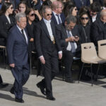 Antonio Guterres, segretario generale dell'Onu, ai fnerali di Papa Francesco in Piazza San Pietro in Vaticano