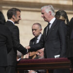 Il presidente francesce Macron Funerali Papa Francesco