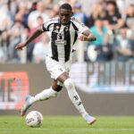 Kolo Muani nell'azione del gol del 2-0 nella vittoria della Juventus contro il Monza nella 34esima di Serie A