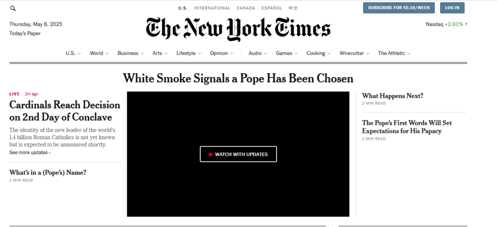 Galleria foto 'Elezione Papa, la fumata bianca apre i siti di tutto il mondo' - foto 4