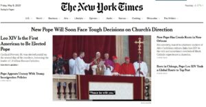 Papa Leone XIV l'apertura del New York Times
