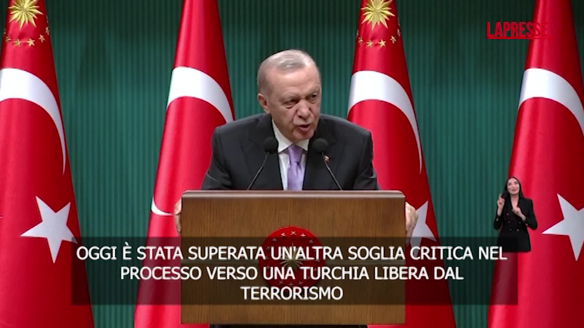 Turchia, Erdogan: “Scioglimento Pkk scelta importante per sicurezza Paese” Turchia, Erdogan: “Scioglimento Pkk scelta importante per sicurezza Paese”