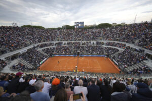 Il Campo Centrale del Foro Italico di Roma in occasione dei quarti di finale degli Internazionali di tennis tra Jannik Sinner e Casper Ruud