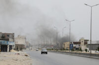 Fumo a Tripoli durante gli scontri tra milizie rivali in Libia del 14 maggio