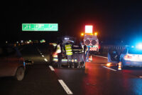 Rilievi dopo un incidente stradale in autostrada. A Foggia sabato una persona è morta in uno scontro sulla Tangenziale