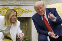Giorgia Meloni e Donald Trump alla Casa Bianca ad aprile 2025