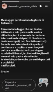 gallarate alessandro gassmann contro il remigration summit via nome di mio padre dal teatro