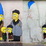 Milano, scritta ‘Free Pal’ su murale ‘Simpson ebrei’ di aleXsandro Palombo