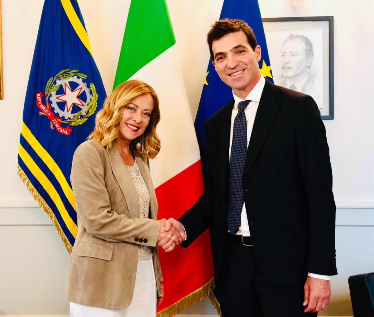 Marche, il governatore Acquaroli ha incontrato la presidente Meloni