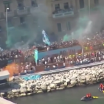 Scudetto Napoli, la festa sul lungomare ripresa dall’elicottero