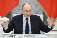 Presidente Putin incontra i rappresentanti della comunità imprenditoriale russa al Cremlino di Mosca.