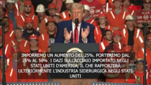 Dazi, Trump: “Raddoppierò tariffe su acciaio al 50%”