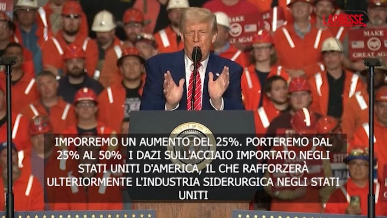 Dazi, Trump: “Raddoppierò tariffe su acciaio al 50%”