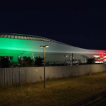 Festa della Repubblica, la stazione di Afragola di Zaha Hadid illuminata con il tricolore