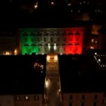 2 giugno, il Senato illuminato con il Tricolore
