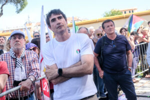 Nicola Fratoianni AVS, Giorgio Gori PD in occasione della manifestazione PD AVS M5S a sostegno della Palestina contro Israele ‘in piazza per Gaza , basta complicità’. Roma Sabato 07 Giugno 2025 (foto Mauro Scrobogna /LaPresse)