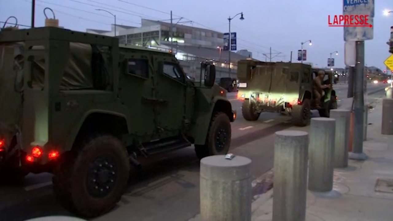 los angeles arrivati i primi agenti della guardia nazionale dopo le proteste