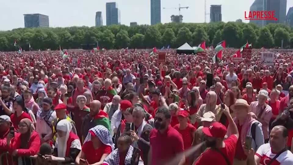 Protesta pro Gaza a L’Aia: migliaia in piazza Protesta pro Gaza a L’Aia: migliaia in piazza