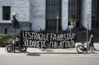 Presidio Anarchici per Cospito davanti al Tribunale di Milano