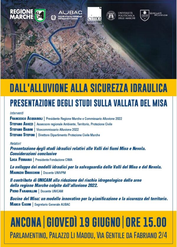 Marche, domani l’evento Dall’alluvione alla sicurezza idraulica