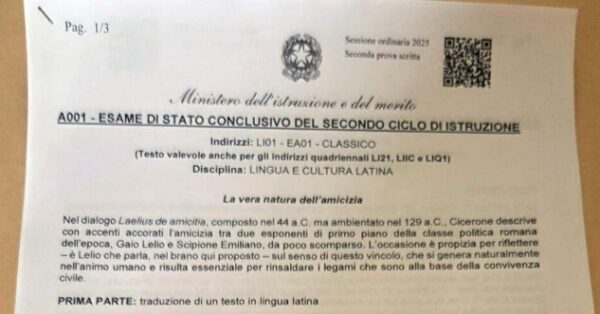 Seconda Prova Maturità Cicerone