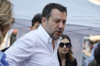 Matteo Salvini a margine di un evento della Lega a Roma. Il vicepremier ha parlato di terzo mandato e dello sciopero del 20 giugno