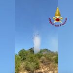 Fermo, incendio vegetazione a Ponzano: persona soccorsa per ustioni