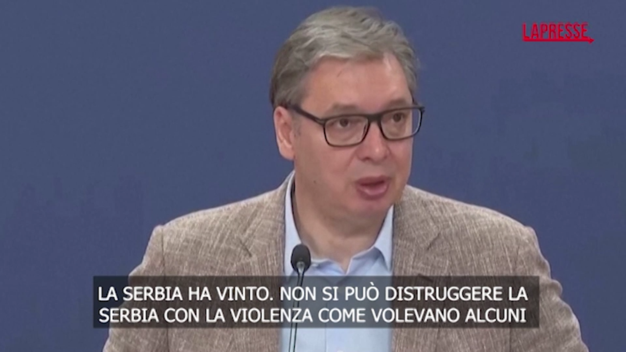 Serbia, Vucic annuncia altri arresti dopo scontri a manifestazione Belgrado Serbia, Vucic annuncia altri arresti dopo scontri a manifestazione Belgrado